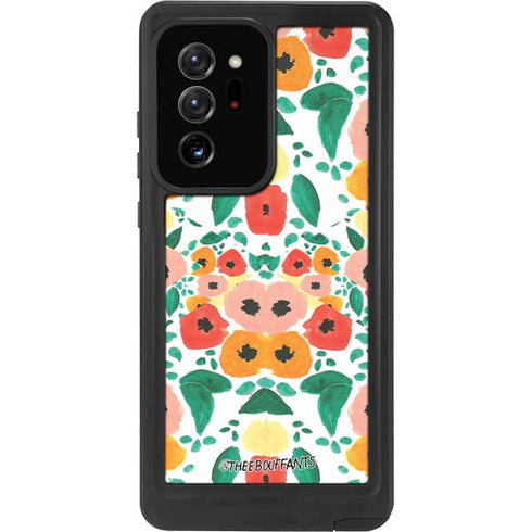 Bouffants and Broken Hearts Geometric Flowers Galaxy Note20 Ultra 5G Waterproof Case
